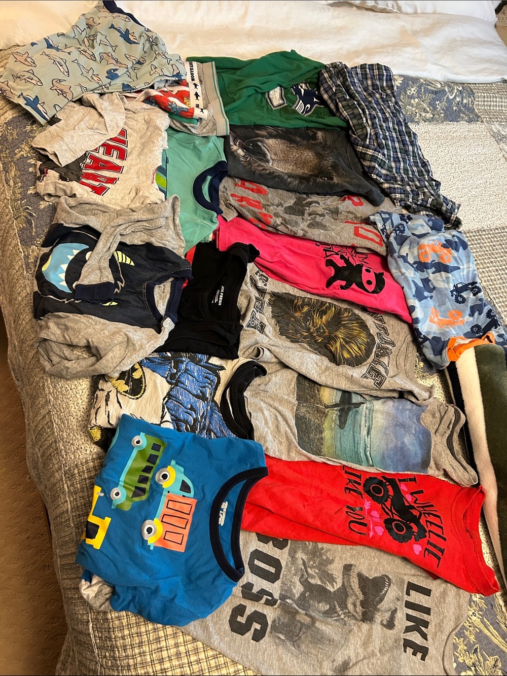 Kids Graphic Short Sleeve Tee - Blue Monster Trucks